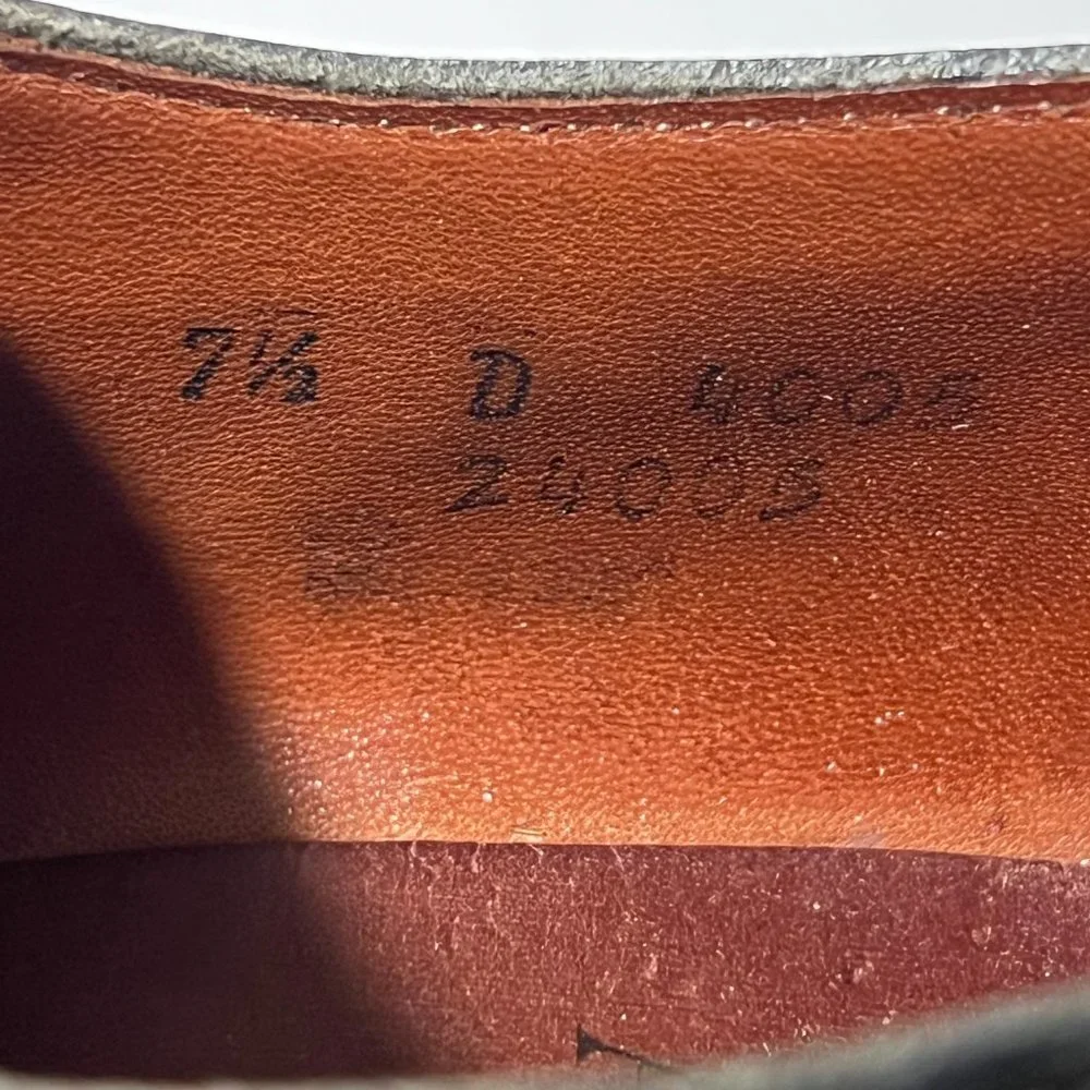 Allen Edmonds McTavish Black‎ 7/5 D Black Leather Wingtip Dress Shoes